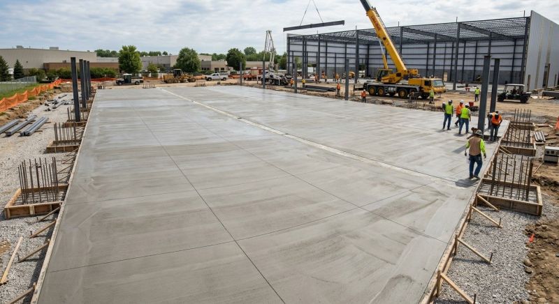 Commercial Slab Installation in Williamsburg, VA
